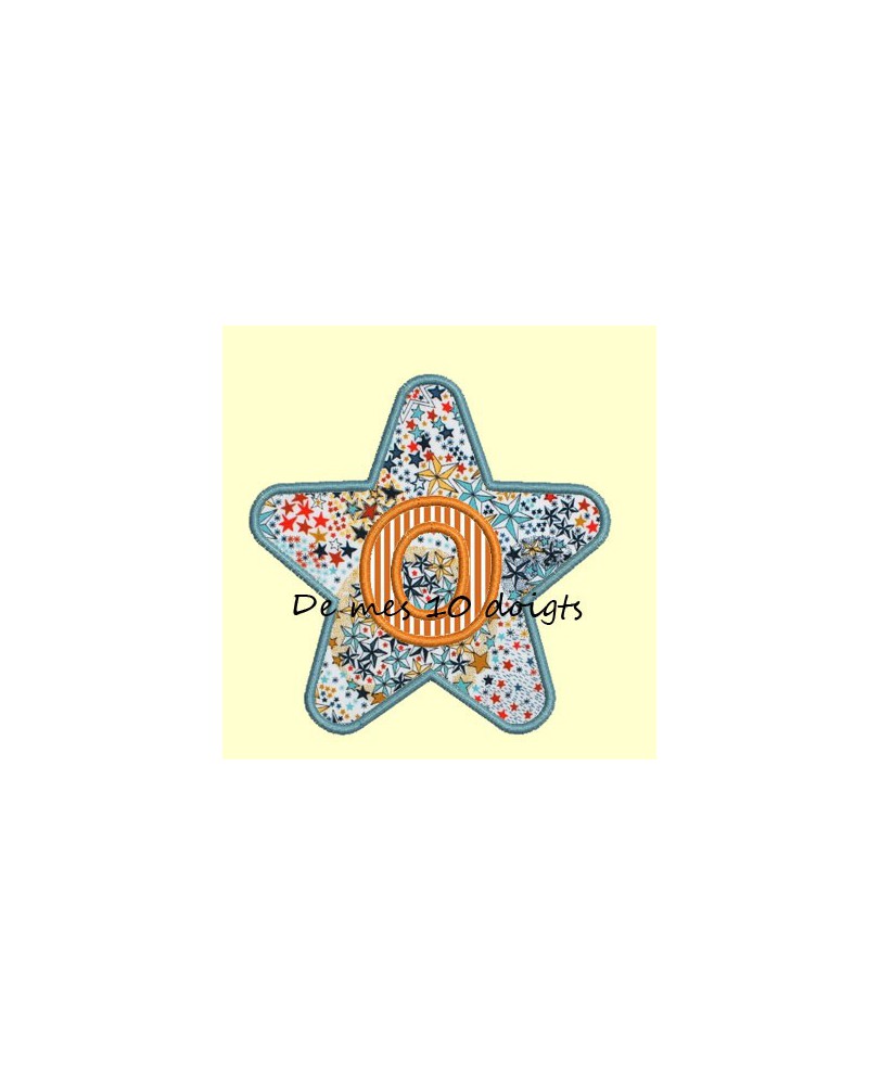 Etoile Angles arrondis en appliqué - 6 tailles