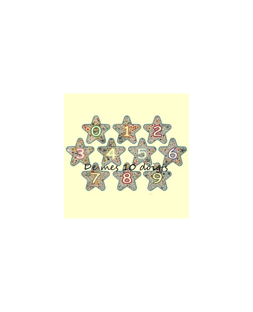 Etoile Angles arrondis en appliqué - 6 tailles