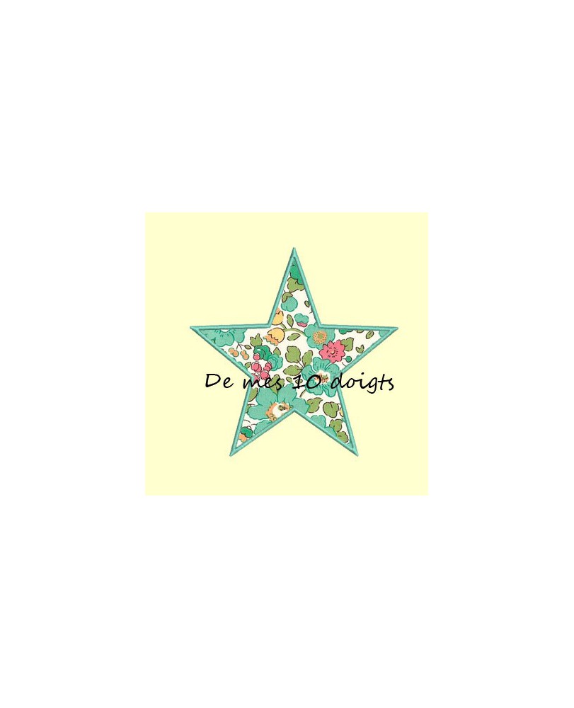 Etoile Angles arrondis en appliqué - 6 tailles