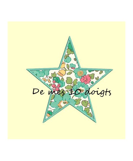 Etoile Angles arrondis en appliqué - 6 tailles