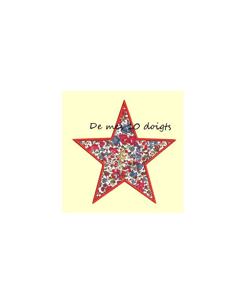 Etoile Angles arrondis en appliqué - 6 tailles