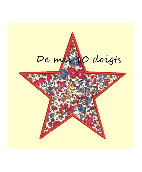 Etoile Angles arrondis en appliqué - 6 tailles