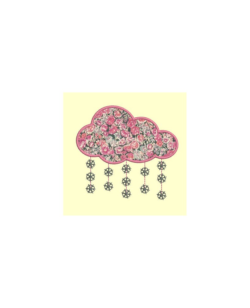 Nuages en appliqué et sa pluie d'étoiles - 3 tailles