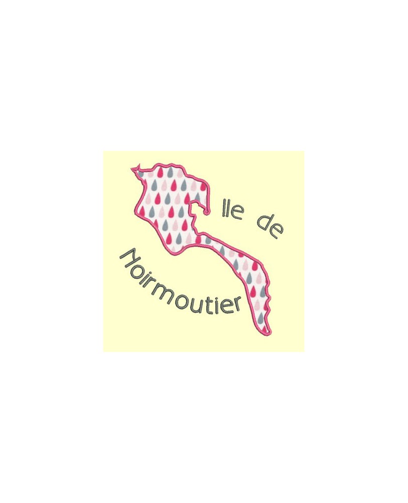 Carte de l'île d'Yeu en appliqué - 4 tailles
