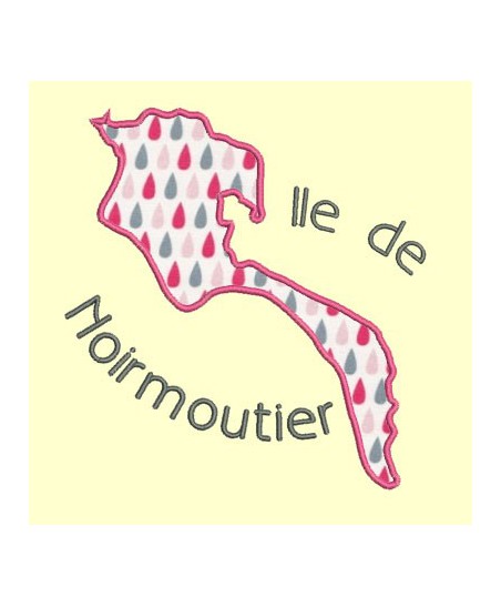 Carte de l'île d'Yeu en appliqué - 4 tailles