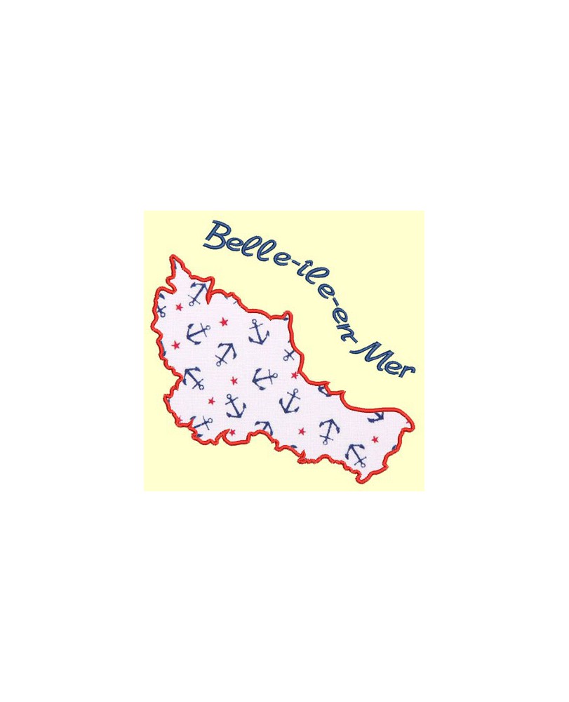 Carte de l'île de Bréhat en appliqué - 5 tailles