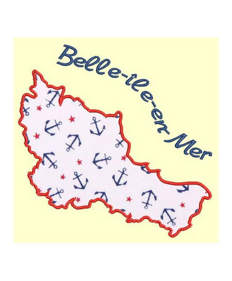 Carte de l'île de Bréhat en appliqué - 5 tailles