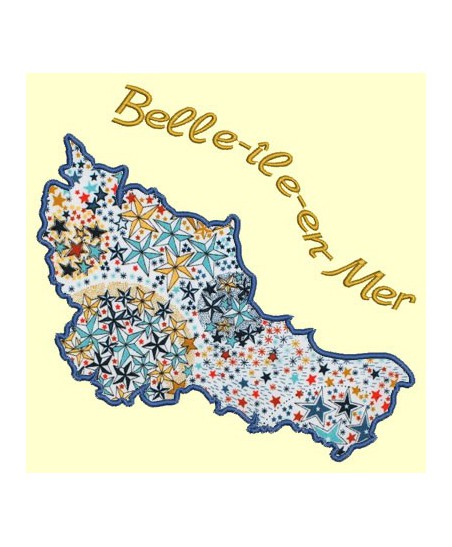 Carte de l'île de Bréhat en appliqué - 5 tailles