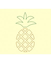 Ananas en redwork - 4 tailles