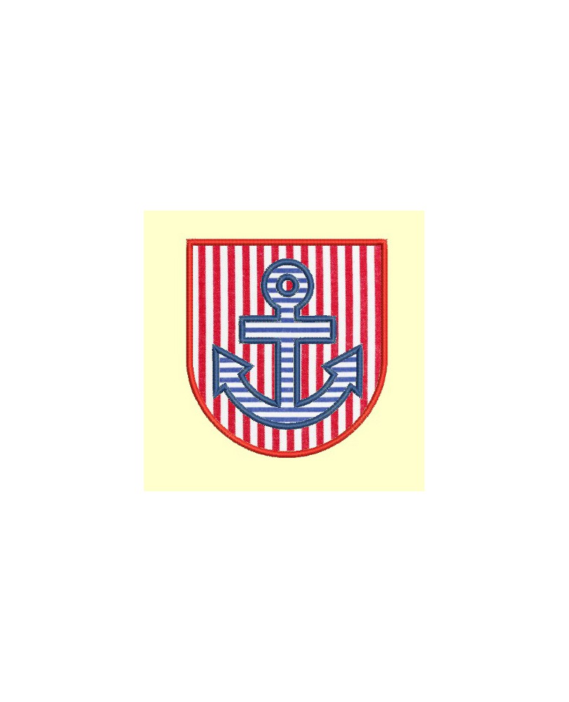 Ancre dans un blason - 4 tailles