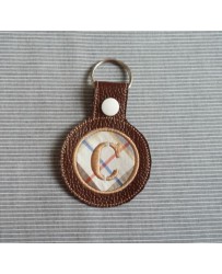 Porte Clefs rond alphabet en tout dans le cadre