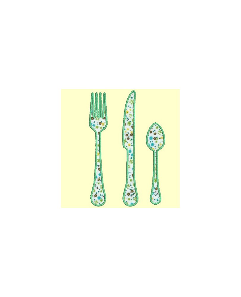couverts adulte appliqué - 3 tailles