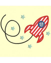 Fusée dans les étoiles en appliqué - 5 tailles