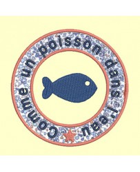 macaron Rond Comme un poisson dans l'eau  - 3 tailles