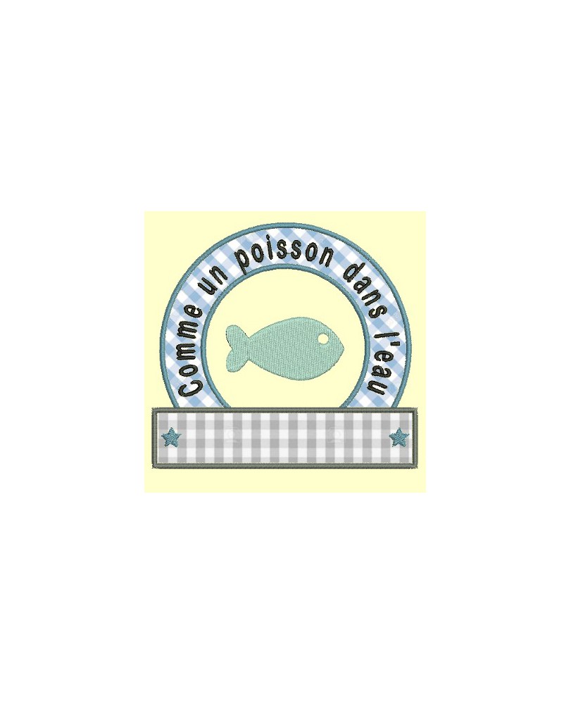 macaron Personnalisable Comme un poisson dans l'eau  - 4 tailles