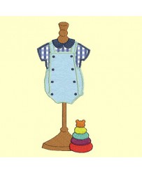 mannequin barboteuse rétro en appliqué - 4 tailles