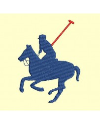 Joueur de polo sur son cheval - 6 tailles