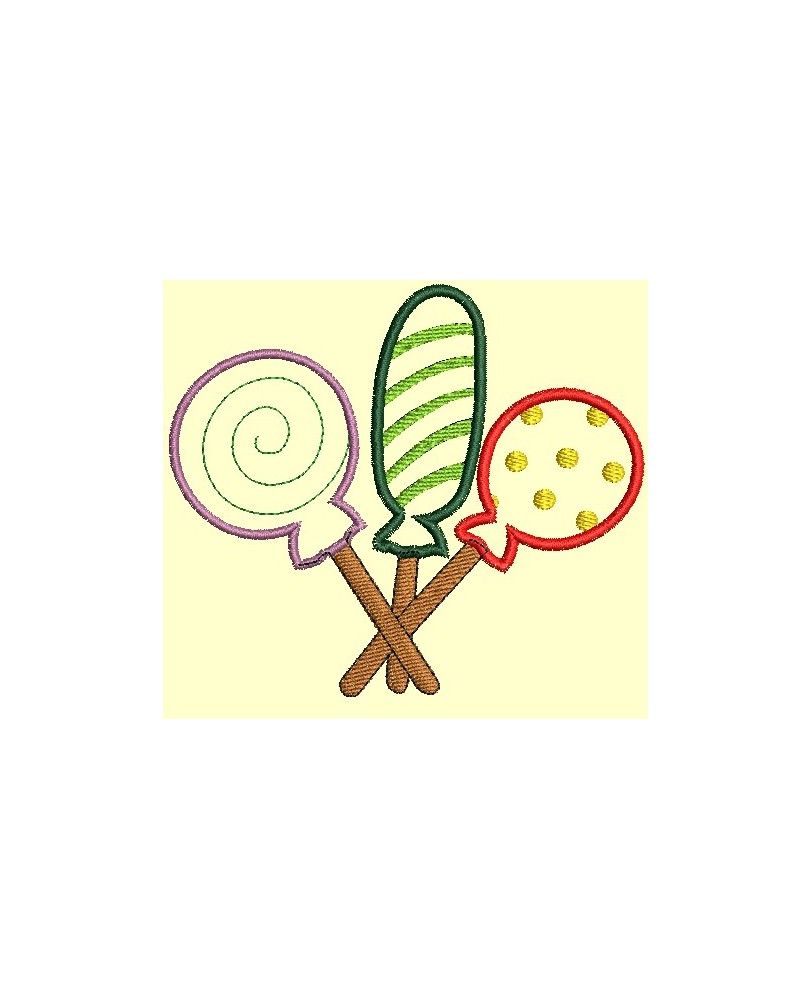 trio de sucettes en appliqué - Appliqués