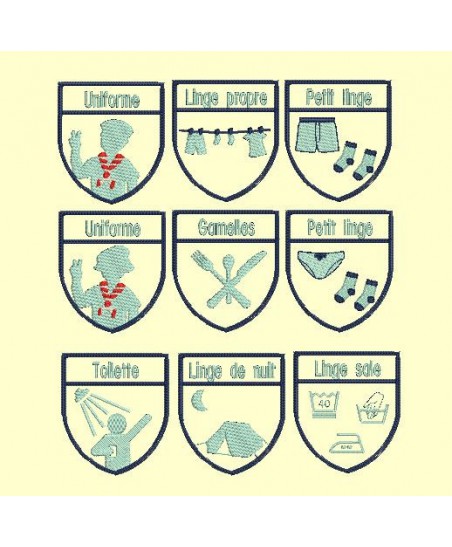 Ecussons pour des sacs de camps