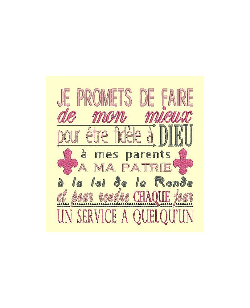 Promesse jeannette - 3 tailles