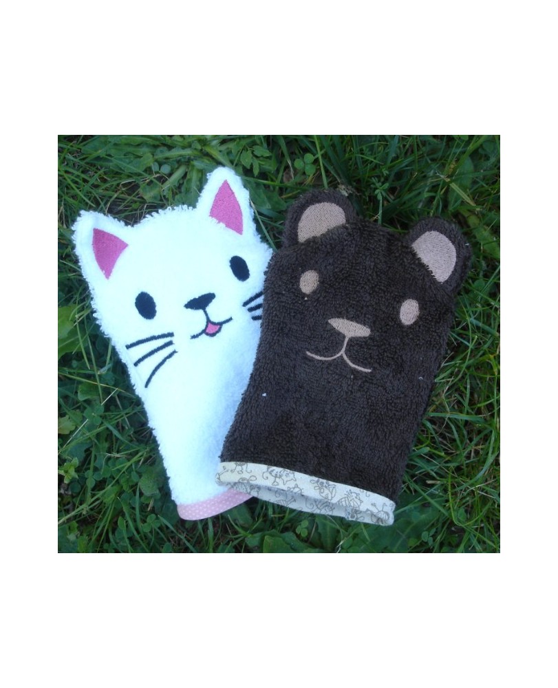 Lot de 3 motifs gants de toilette - Accueil