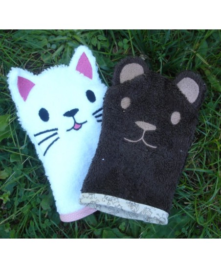Lot de 3 motifs gants de toilette - Accueil