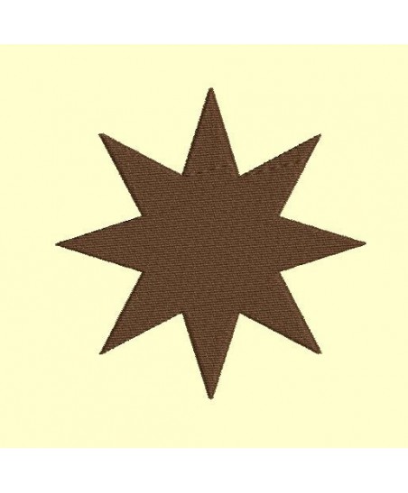 étoile 8 banches appliqué ou non - 9 tailles chaque