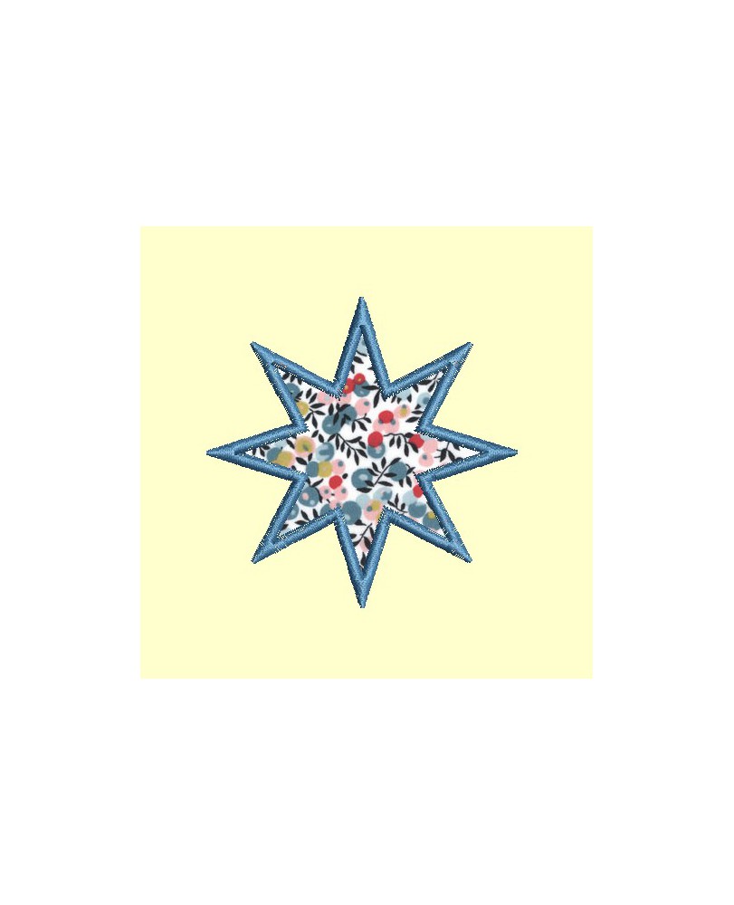 étoile 8 banches appliqué ou non - 9 tailles chaque