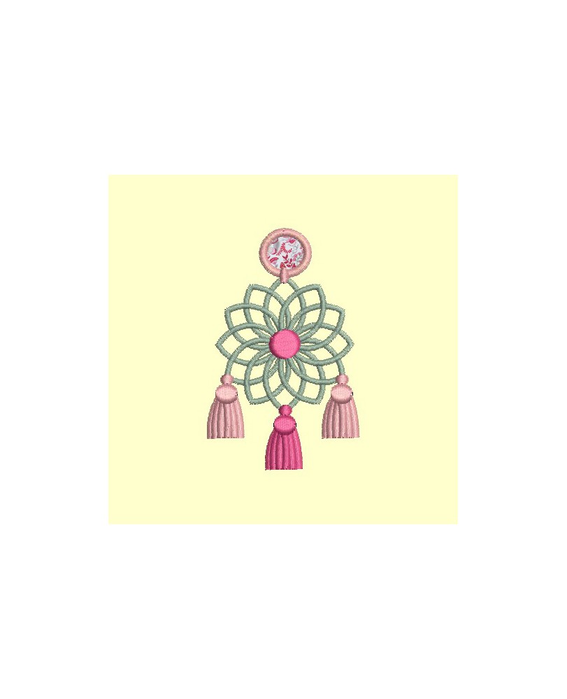 Boucle d'oreille arabesque et ponpoms - 5 tailles