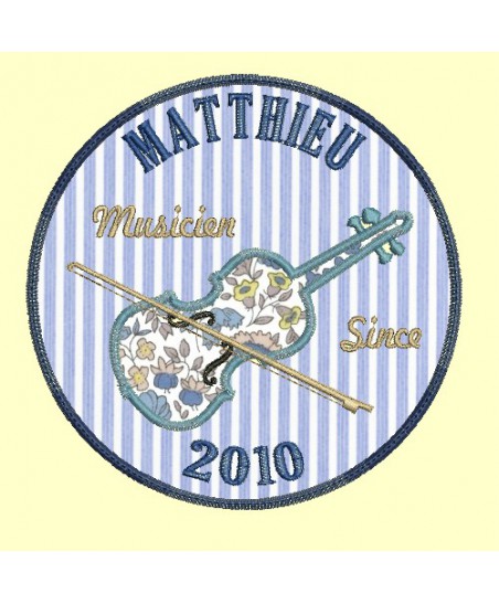Rond musicien(ne) since violon - 3 tailles