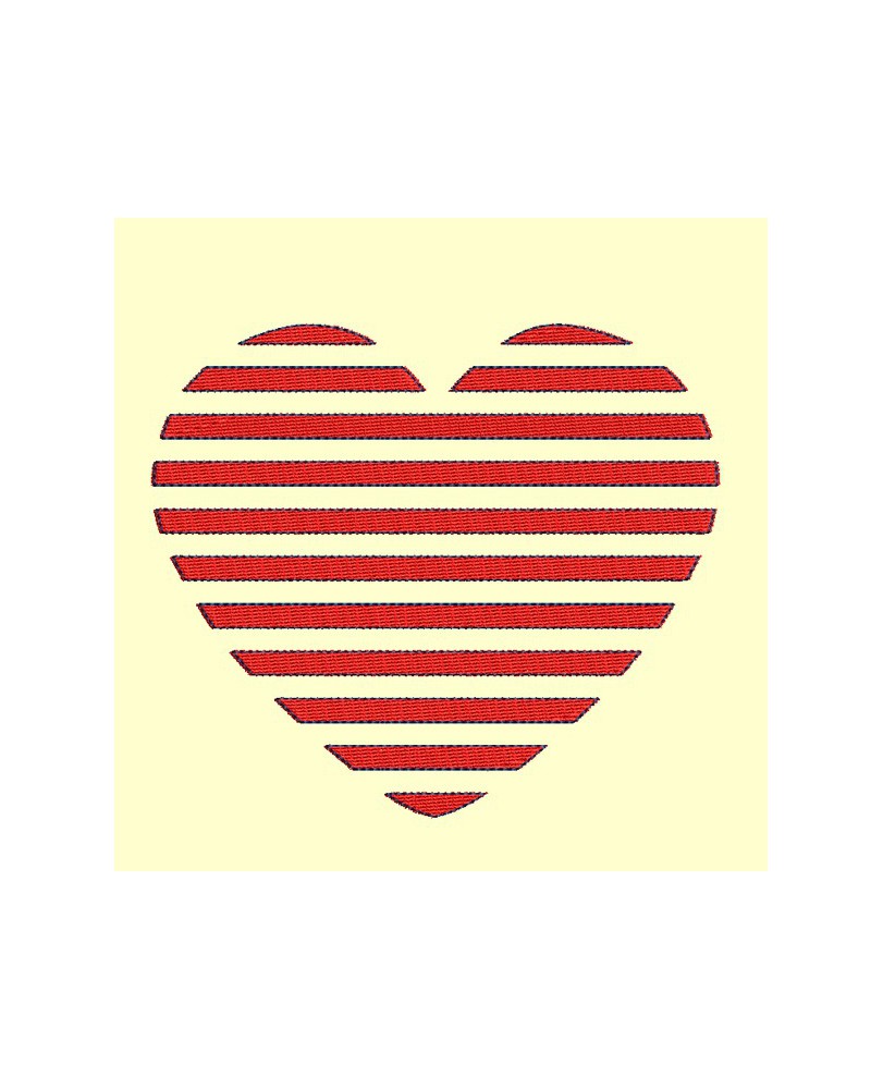 Coeur rayures - avec ou sans coeur ajouré