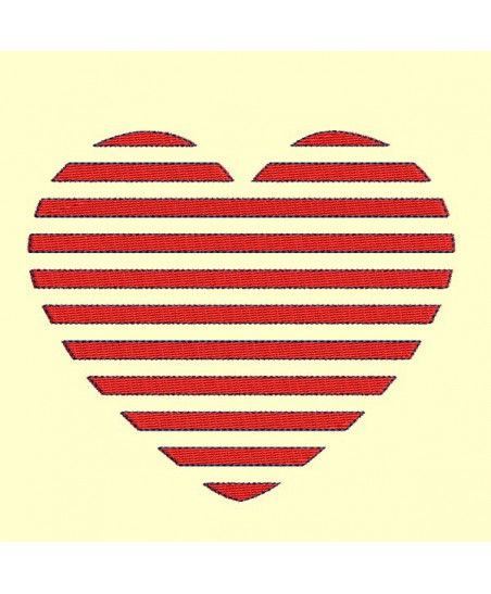 Coeur rayures - avec ou sans coeur ajouré