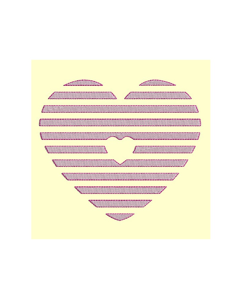 Coeur rayures - avec ou sans coeur ajouré