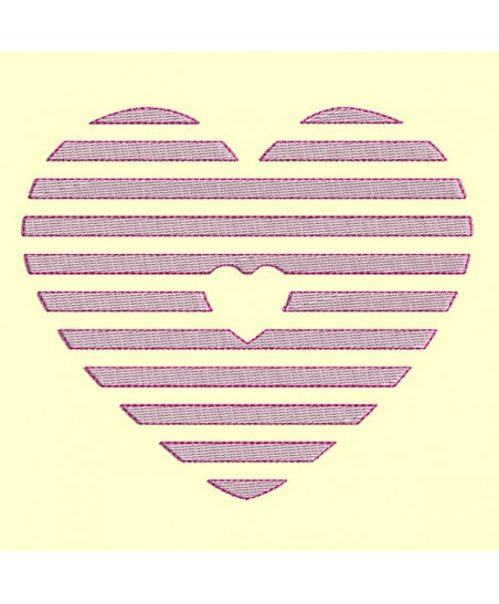 Coeur rayures - avec ou sans coeur ajouré