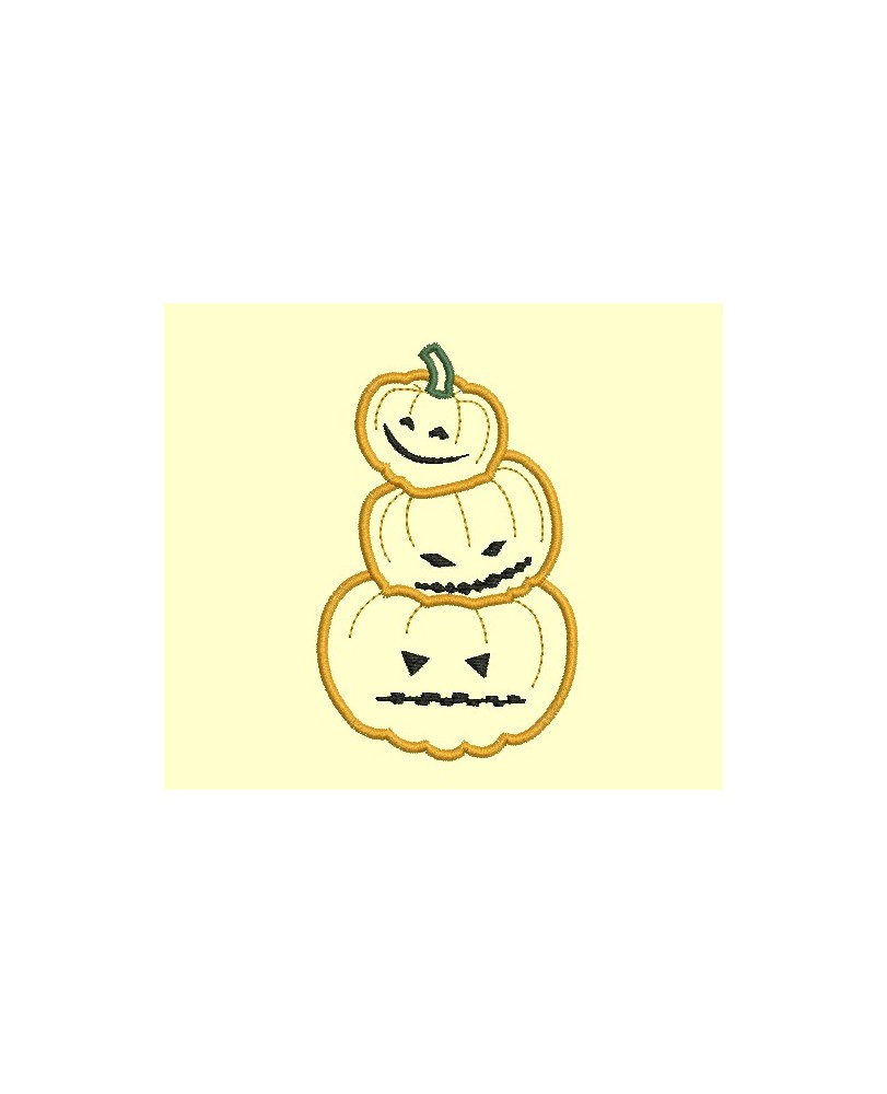 Citrouilles empilées en appliqué - 10cm
