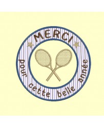 Rond merci pour cette année - tennis - 4 tailles