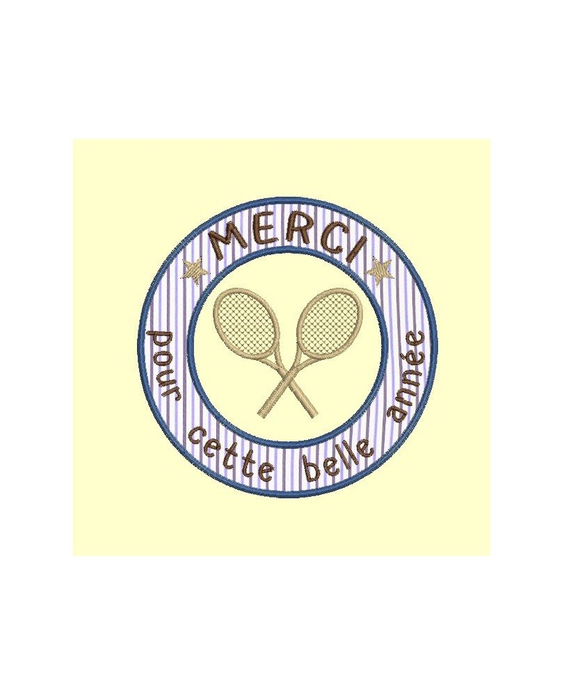Rond merci pour cette année - tennis - 4 tailles