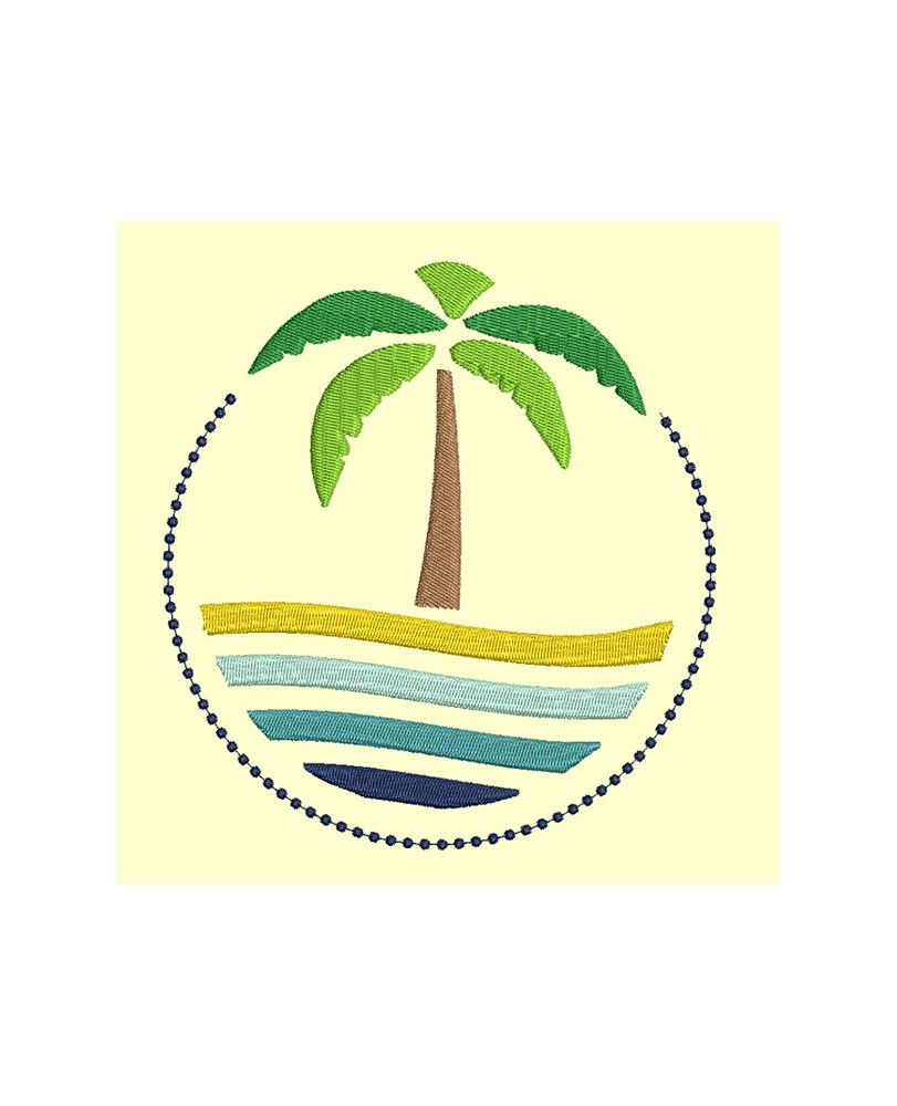 Cocotier et plage - 5 tailles