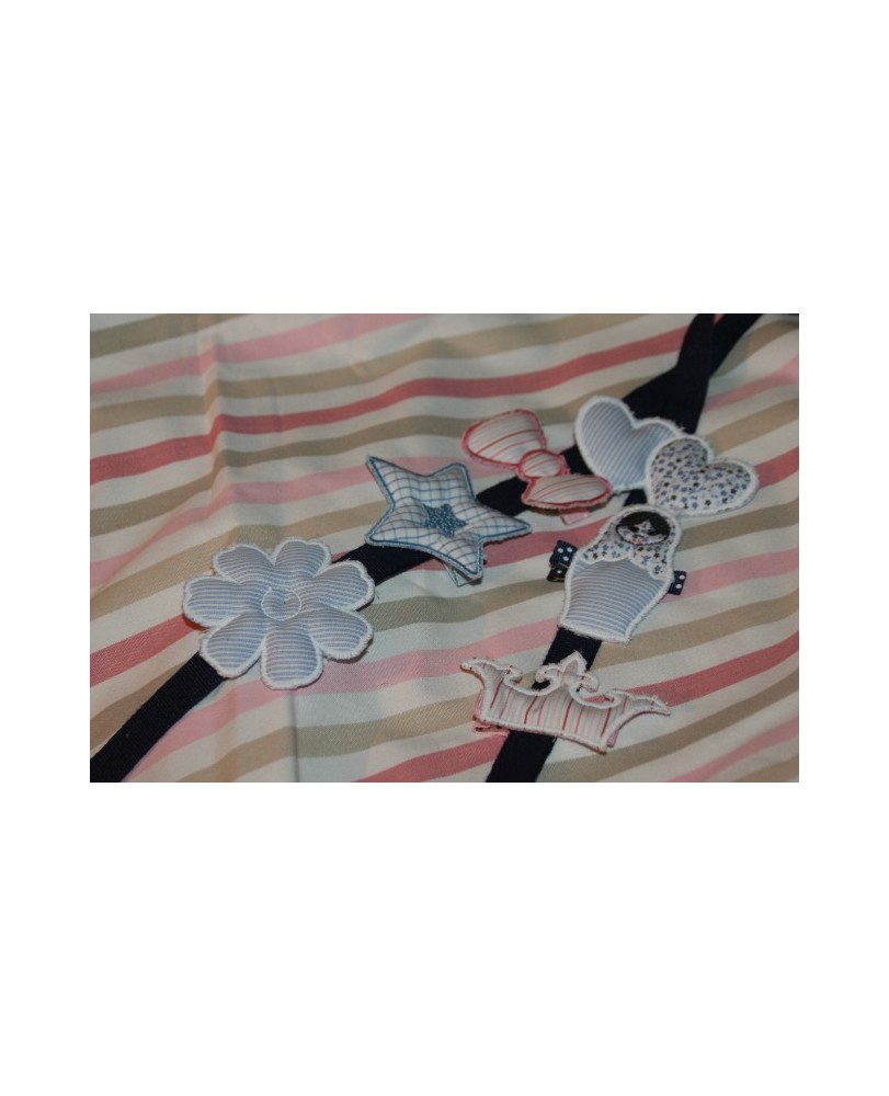 Barrettes à plat 5 à 6 cm en tout dans le cadre