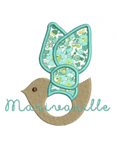 Hochet oiseau avec appliqué
