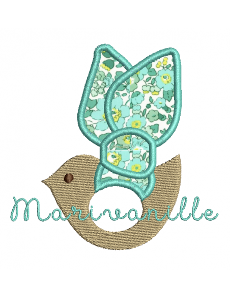 Hochet oiseau avec appliqué
