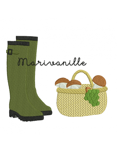 Bottes et panier d'automne