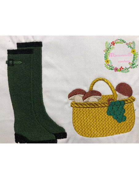 Bottes et panier d'automne