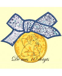 Médaille de berceau an appliqué - 2 modèles pour cadre 10x10cm