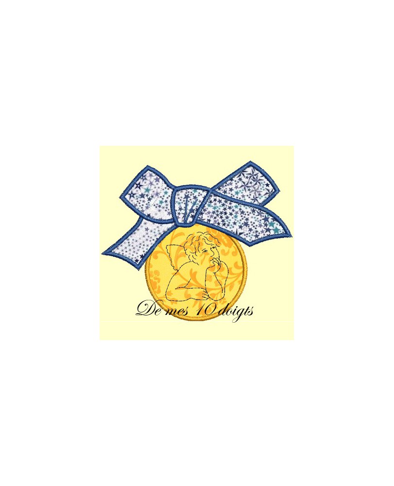 Médaille de berceau an appliqué - 2 modèles pour cadre 10x10cm Médaille de berceau an appliqué - 2 modèles pour cadre 10x10cm