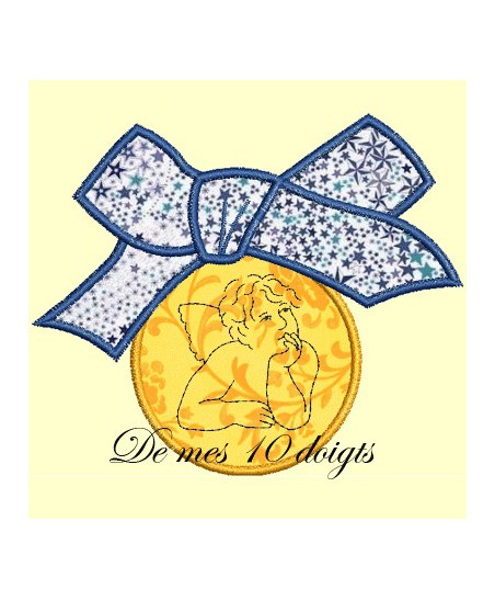 Médaille de berceau an appliqué - 2 modèles pour cadre 10x10cm Médaille de berceau an appliqué - 2 modèles pour cadre 10x10cm