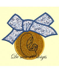 Médaille de berceau an appliqué - 2 modèles pour cadre 10x10cm 2