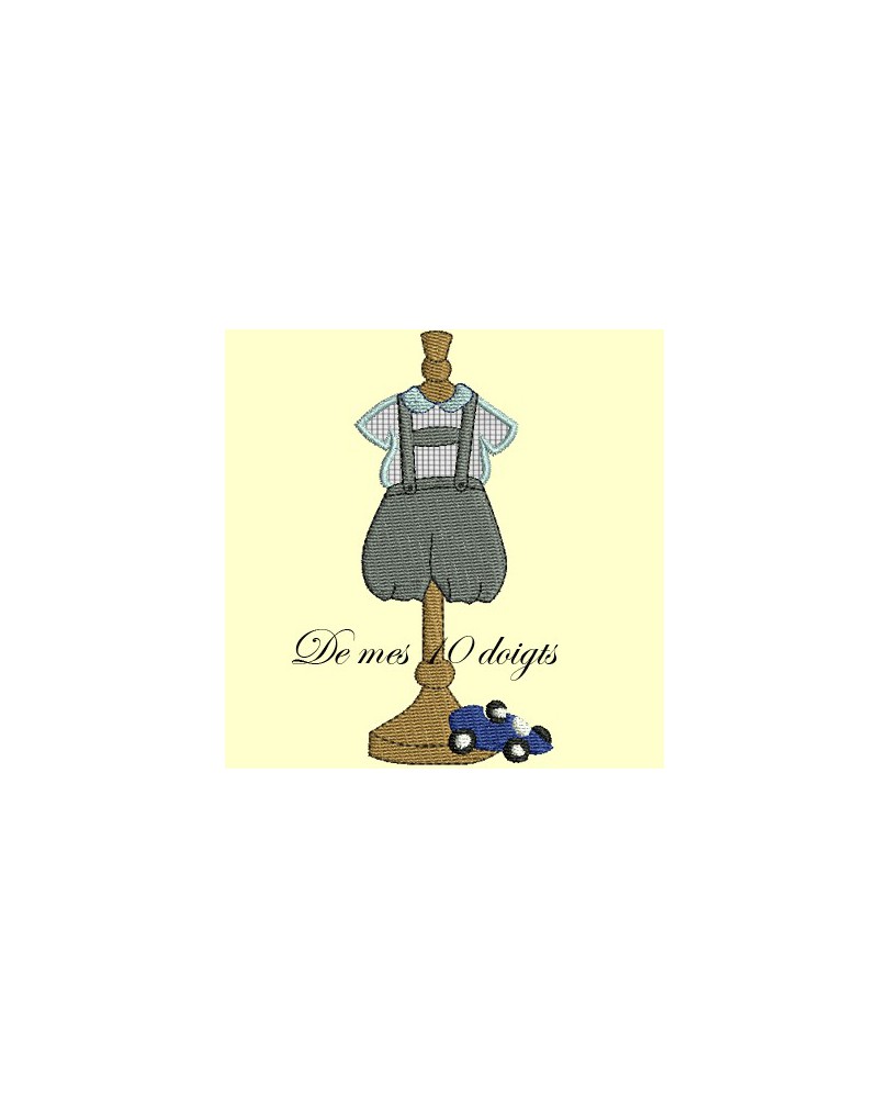 Culotte en H en appliqué 2 versions - cadre 10cm