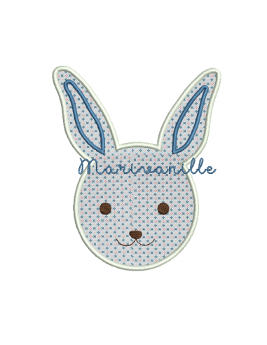 Tête de lapin en appliqué, 3 tailles