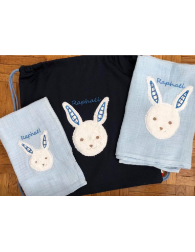 Tête de lapin en appliqué, 3 tailles